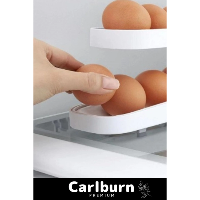 Premium Seri Buzdolabı Plastik 2 Katlı Kullanışlı Pratik Raf Düzenleyici Yeni Nesil Yumurta Standı