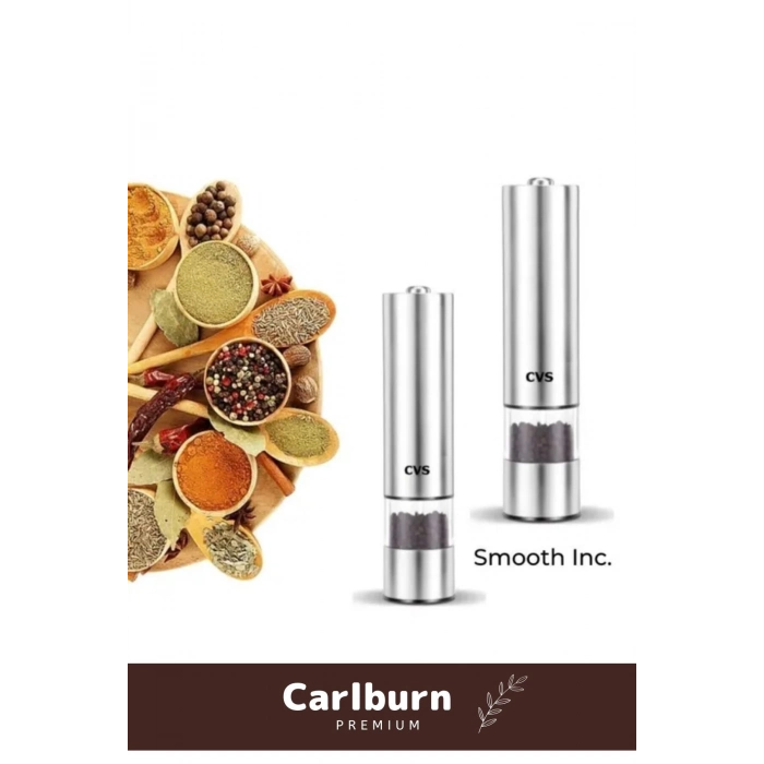 Özel Otomatik Pilli Kaliteli Mutfak Yemek Paslanmaz Tuz Karabiber Baharat Öğütücü Değirmen