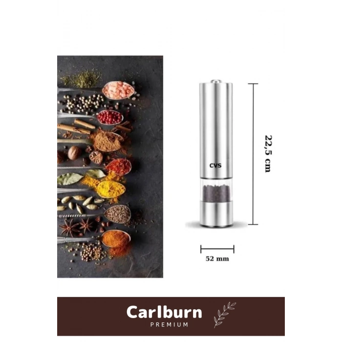 Özel Otomatik Pilli Kaliteli Mutfak Yemek Paslanmaz Tuz Karabiber Baharat Öğütücü Değirmen