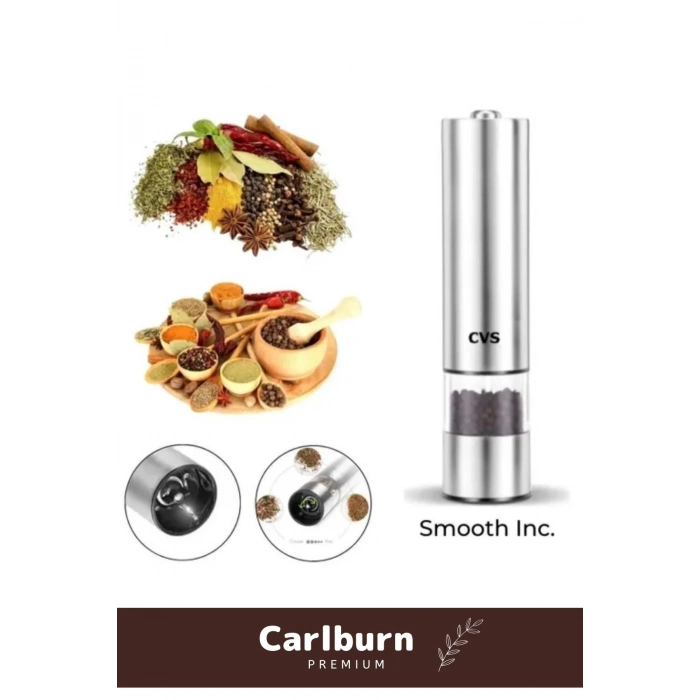 Özel Otomatik Pilli Kaliteli Mutfak Yemek Paslanmaz Tuz Karabiber Baharat Öğütücü Değirmen