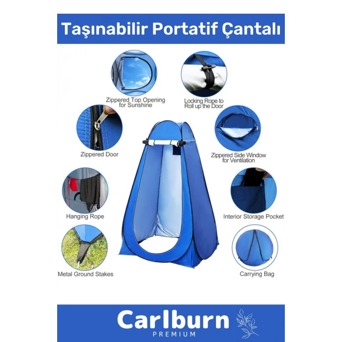 Premium Pencereli Fermuarlı Kamp Deniz Duş Pazar Giyinme Fotoğrafçı Iç Göstermeyen Prova Kabin Çadır
