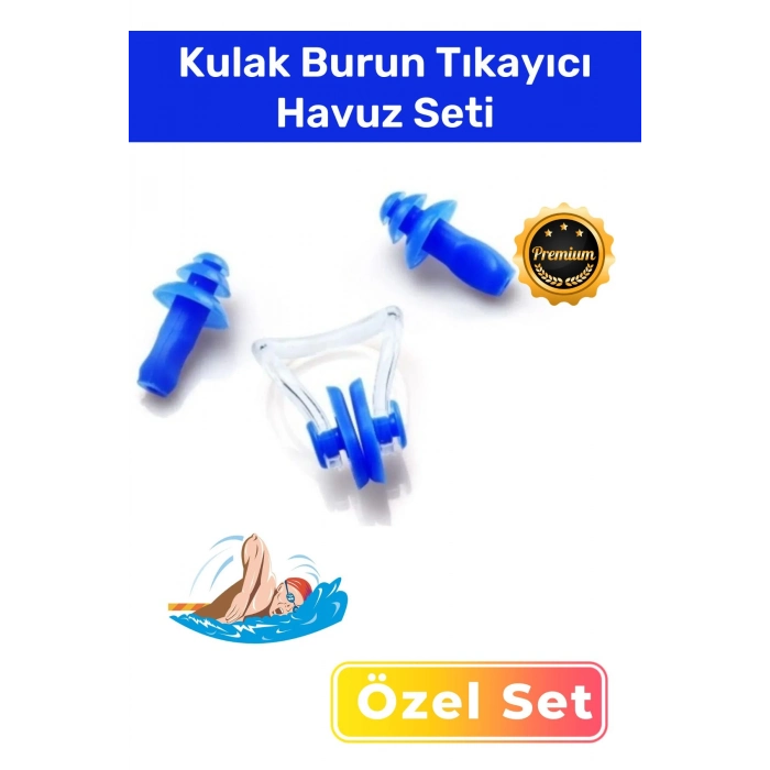 Özel Gürültü Azaltan Su Bloke Eden Silikon Yüzücü Su Geçirmez Deniz Kulak Burun Tıkayıcı Havuz Seti