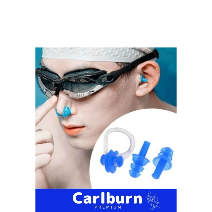 Özel Gürültü Azaltan Su Bloke Eden Silikon Yüzücü Su Geçirmez Deniz Kulak Burun Tıkayıcı Havuz Seti