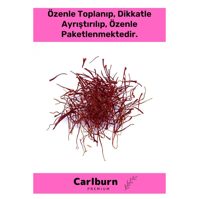 Premium Organik Özenle Toplanmış Dikkatle Ayrıştırılmış Safran Çiçeği 3 Gr - Havan Hediyeli