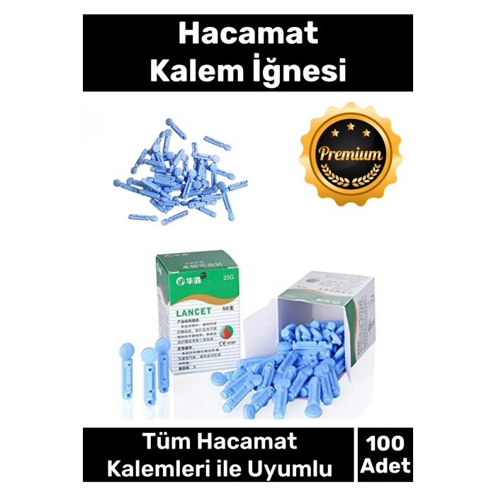 Profesyonel Özel Tüm Kalemlerle Uyumlu Şeker Parmak Delme Hacamat 100 Adet Kalem İğnesi - 2 Kutu