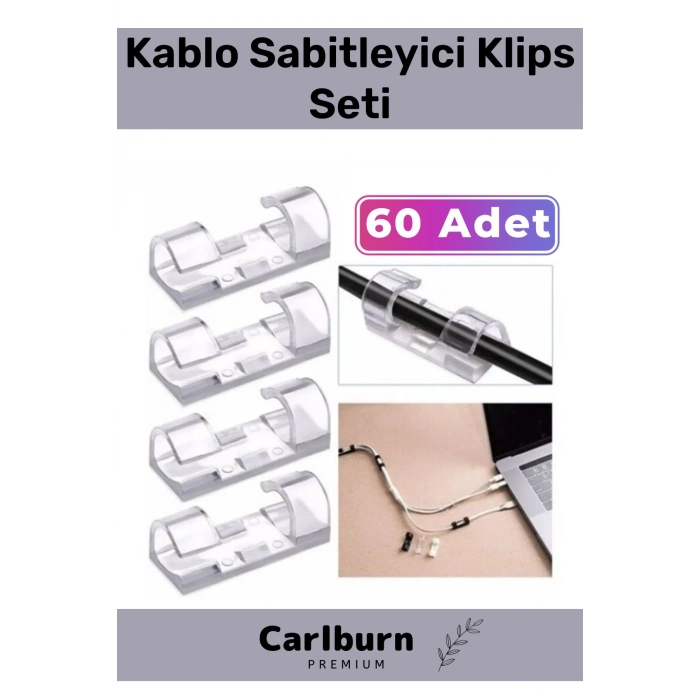 Özel Üretim Montaj Kötü Görüntü Engelleyici İz Bırakmaz Kablo Sabitleyici Klips Seti 60 Adet