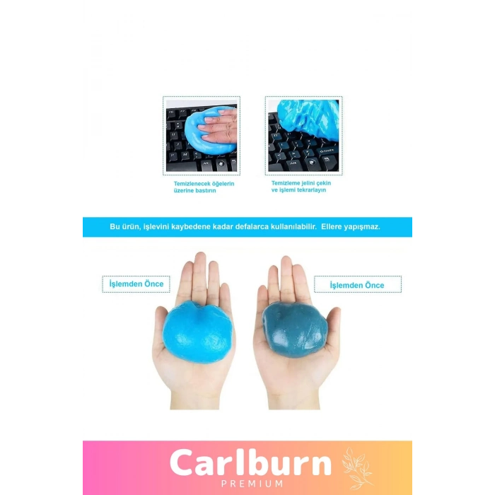 Premium Seri İz Bırakmaz Araba Klavye Klima Telefon Kumanda Toz Alma Oto Temizleme Jeli Hamuru