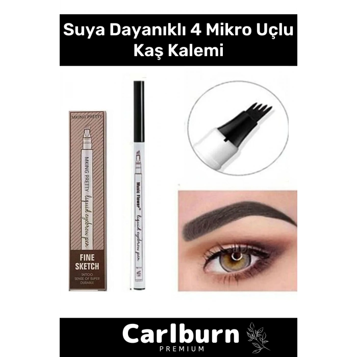 Özel Üretim Suya Dayanıklı Kalıcı Kolay Uygulanır 4 Mikro Uçlu Kaş Kalem Şekillendirme Boyama Rimeli