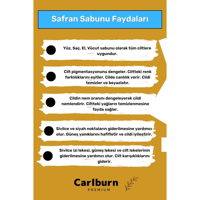 Doğal Koku Yüz Cilt Beyazlatıcı Organik Nemlendirici Safran Sabunu 3lü Set