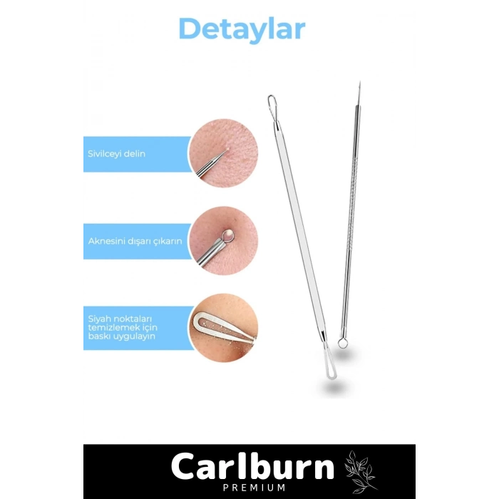 Özel Üretim Paslanmaz Çelik Günlük Cilt Bakım Siyah Nokta Akne Temizleyici Kutulu Komedon 4lü Set