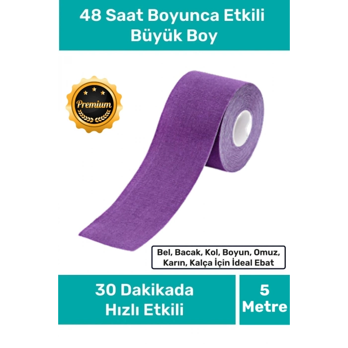 Hızlı Etkili Büyük Boy Kas Eklem Bel Bacak Kol Boyun Sırt Omuz Karın Kalça Ağrı Isıı Bandı 5cm X 5m