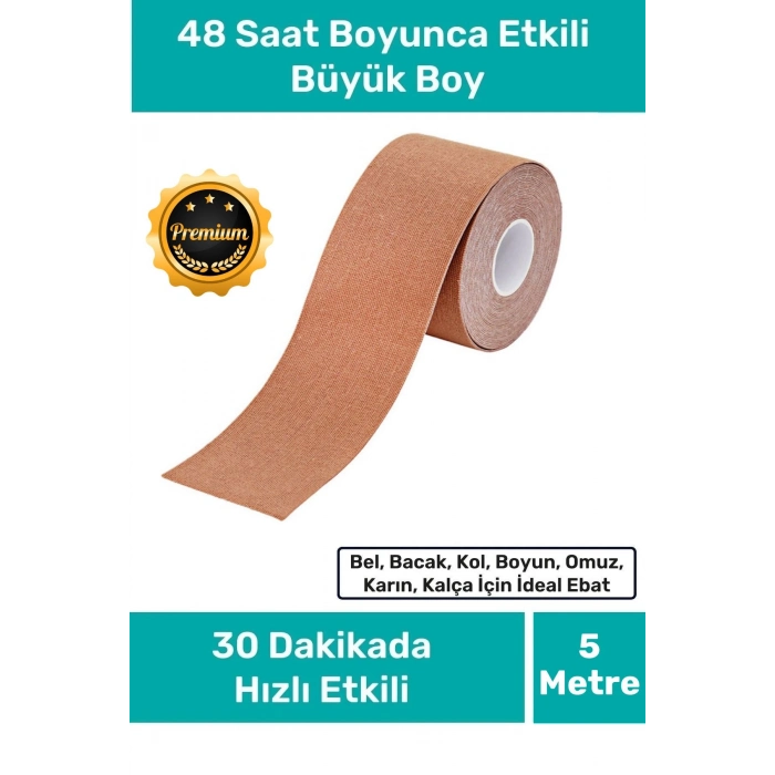 Hızlı Etkili Büyük Boy Kas Eklem Bel Bacak Kol Boyun Sırt Omuz Karın Kalça Ağrı IsıI Bandı 5cm x 5m