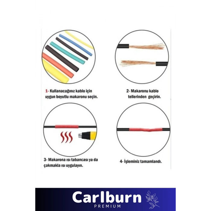 Özel Üretim Isıya Dayanıklı Renkli Telefon Şarj Yalıtım Amaçlı Kablo Koruyucu Makaron Seti 560 Parça