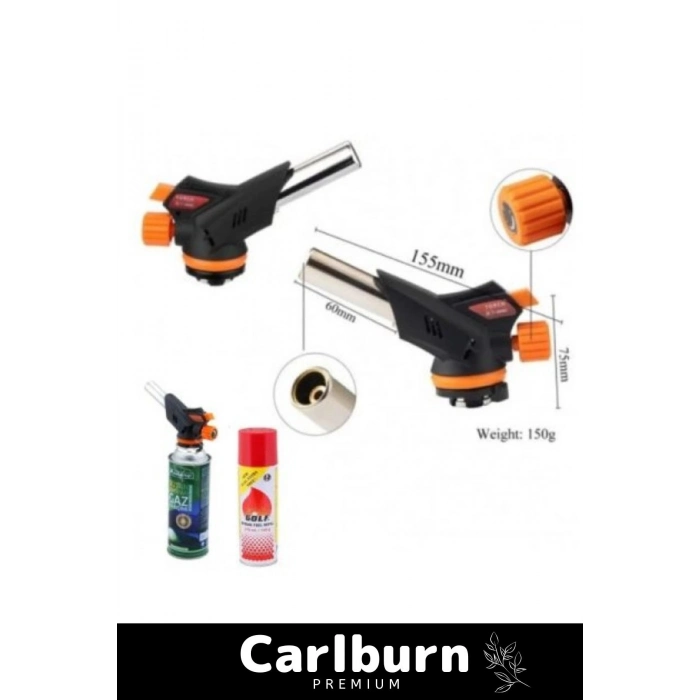 1300 Derece Isı Sağlayan Her Marka Gaz Kartuş Uyumlu Otomatik Ateşleyici Portatif Pürmüz Başlığı