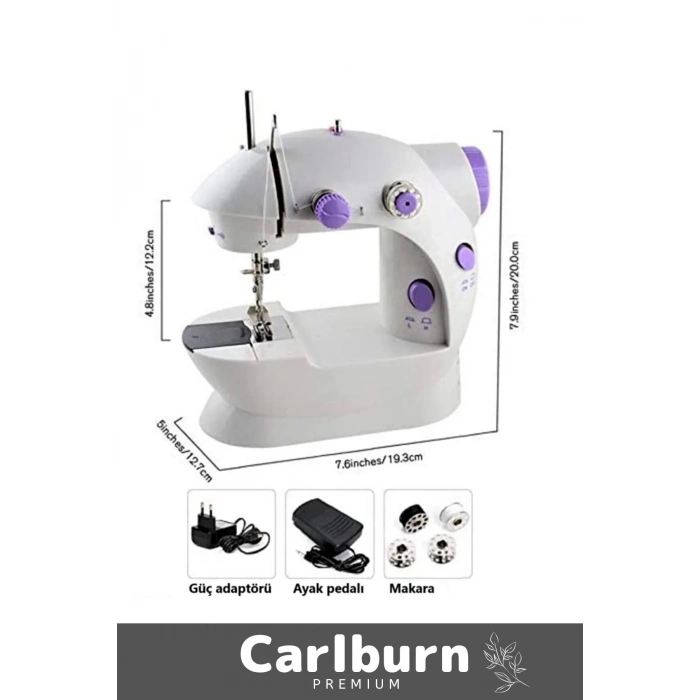 Pratik Taşınabilir Elektrikli Seyahat Kamp Hız Ayarlı Kademeli Otomatik Mini Pedallı Dikiş Makinesi