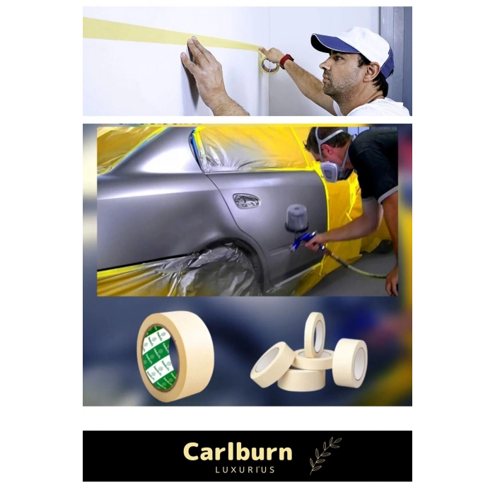 Isıya Dayanıklı Krep Kağıt Kolay Sökülebilen Kağıt 25mt Maskeleme Boya Badana Bandı - 10 Adet