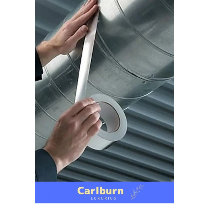 Özel Suya Sıcaklığa Dayanıklı Tamir Soba Boru Yama Alüminyum Yanmaz Folyo Bant 44mm 20mt - 3 Adet