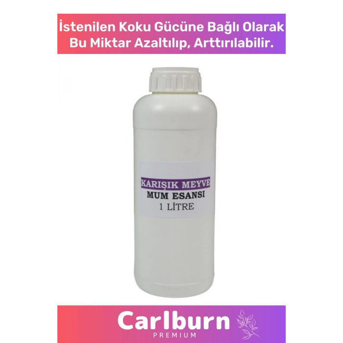 Özel Üretim Kalıcı Yoğun Yağ Bazlı Tüm Ürünlerle Kullanıma Uygun Karışık Meyve Mum Esansı 1 LT