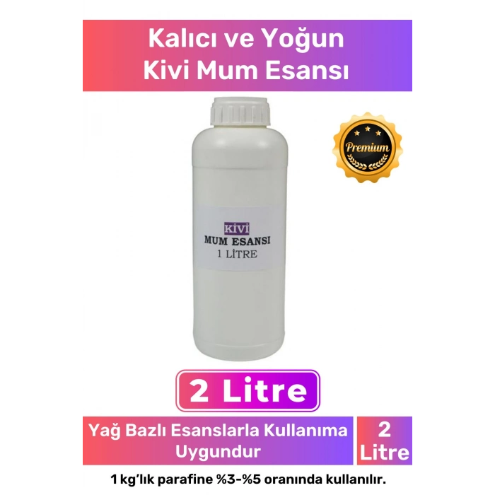 Özel Üretim Kalıcı Kaliteli Yoğun Yağ Bazlı Tüm Ürünlerle Kullanıma Uygun Kivi Mum Esansı 2 LT