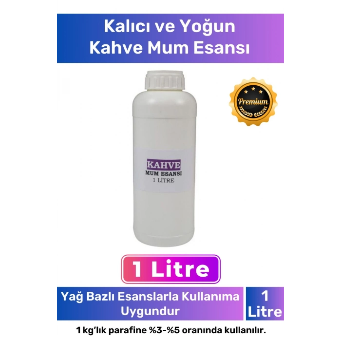 Özel Üretim Kalıcı Kaliteli Yoğun Yağ Bazlı Tüm Ürünlerle Kullanıma Uygun Kahve Mum Esansı 1 LT