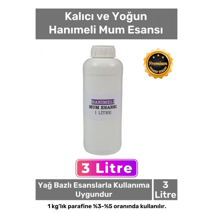 Özel Üretim Kalıcı Yoğun Yağ Bazlı Tüm Ürünlerle Kullanıma Uygun Hamam Hanımeli Mum Esansı 3 LT