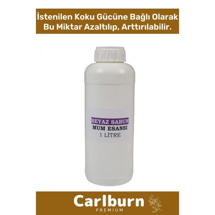 Özel Üretim Kalıcı Yoğun Yağ Bazlı Tüm Ürünlerle Kullanıma Uygun Hamam Beyaz Sabun Mum Esansı 1 LT