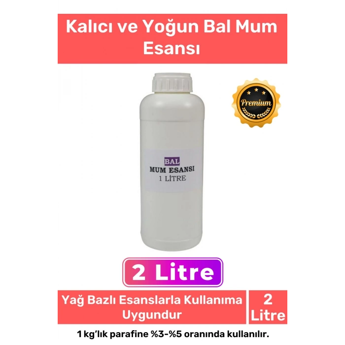 Özel Üretim Kalıcı Yoğun Kaliteli Yağ Bazlı Tüm Ürünlerle Kullanıma Uygun Bal Mum Esansı 2 LT