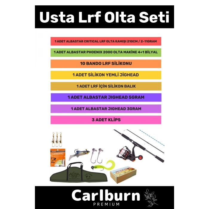 Özel Üretim Şık Taşıma Çantalı Hazır Kurulu Tam Takım Usta Lrf Olta Seti - 3m Kamış Hediyeli