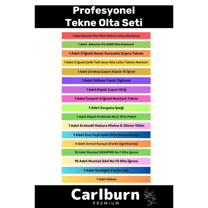 Özel Üretim Taşıma Çantalı Hazır Kurulu Tam Takım Profesyonel Tekne Olta Seti - 3m Kamış Hediyeli