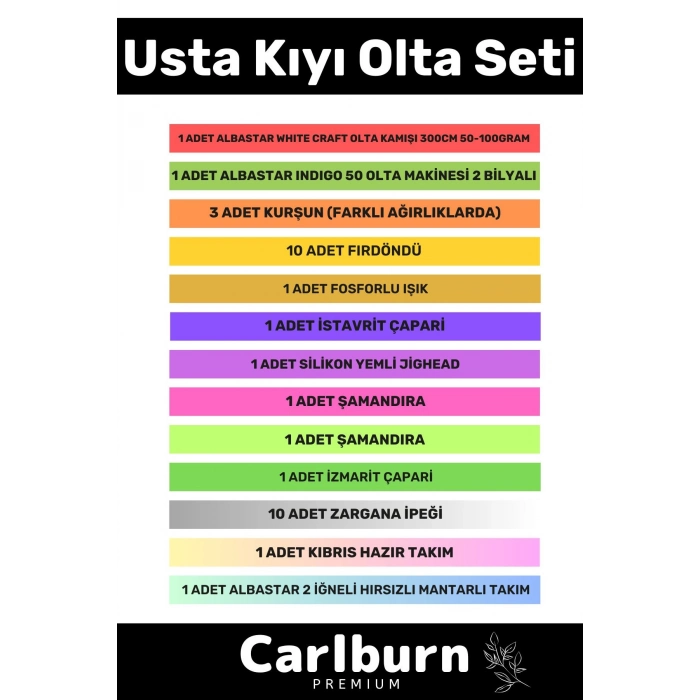 Özel Üretim Şık Taşıma Çantalı Hazır Kurulu Tam Takım Usta Kıyı Olta Seti - 3m Kamış Hediyeli
