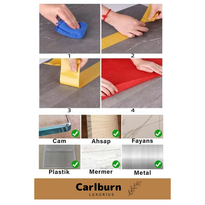 Özel Üretim Halı Kilim Sabitleme Yapıştırma Kaydırmaz Çift Taraflı Bant 48mm X 10mt - 5 Adet