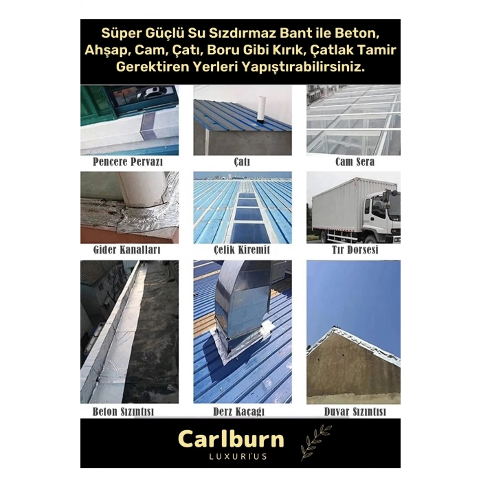 Süper Güçlü Su Geçirmez Sızdırmaz Yeşil Renk Çok Amaçlı Tamir ve İzolasyon Bandı 48mm x 10m - 1 Adet