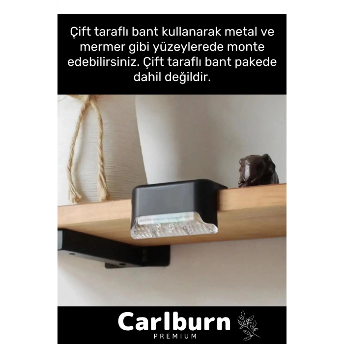 Özel Su Geçirmez Solar Güneş Enerjili Şarj Edilen Köşebent Merdiven Veranda Bahçe 8li Led Set