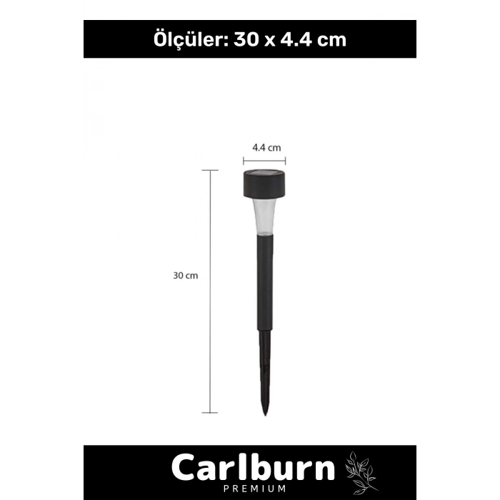 Premium Kablosuz Su Geçirmez Dayanıklı Şık Solar Güneş Enerjili Bahçe Lambası Saplama 30cm 2 Adet