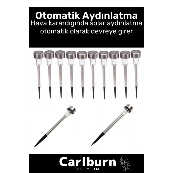 Premium Kablosuz Su Geçirmez Dayanıklı Şık Solar Güneş Enerjili Bahçe Lambası Saplama 30cm 5 Adet