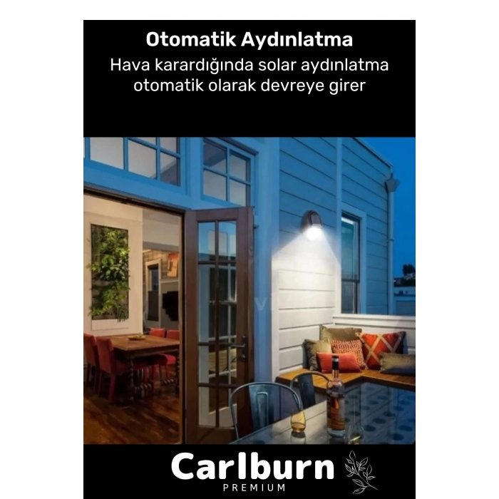 Özel Premium Açma Kapama Tuşlu Solar Su Geçirmez Oval Duvara Monteli 10 Ledli Bahçe Lambası 1 Adet