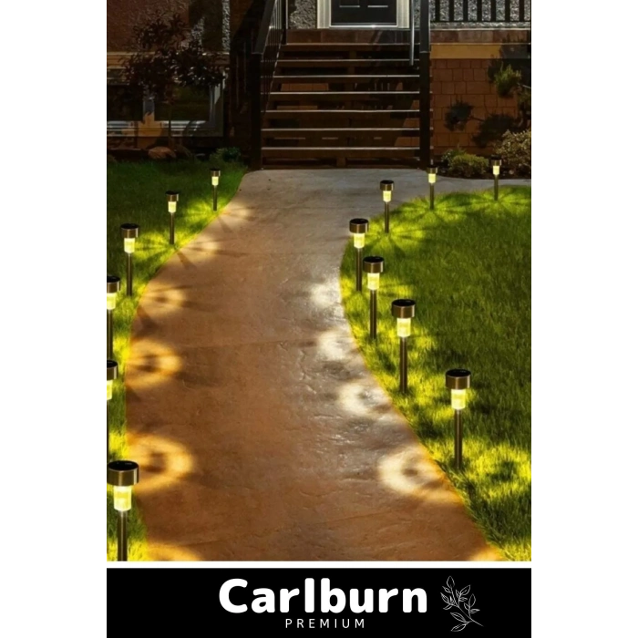 Premium Kablosuz Su Geçirmez Dayanıklı Şık Solar Güneş Enerjili Bahçe Lambası Saplama 30cm 1 Adet