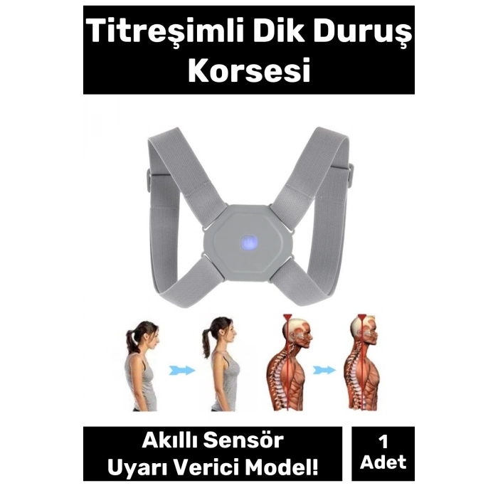 Deluxe Seri Şarjlı En Çok Tercin Edilen Sensörlü Ayarlanabilir Titreşimli Dik Duruş Korsesi