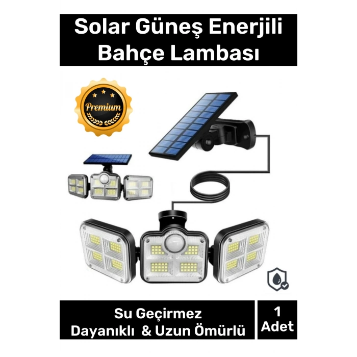 Özel Üretim Su Geçirmez Solar Güneş Enerjili 122 Ledli Hareket Sensörlü Bahçe Sokak 3 Modlu