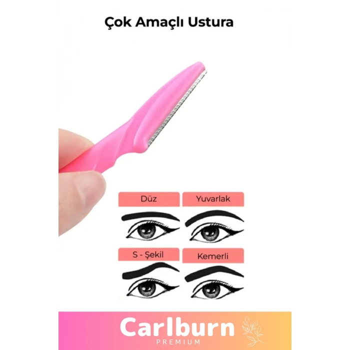 Premium Ergonomik Tahriş Etmez Tüy Yüz Epilasyon Aleti Bıyık Alma 3lü Set Kaş ve Yüz Usturası