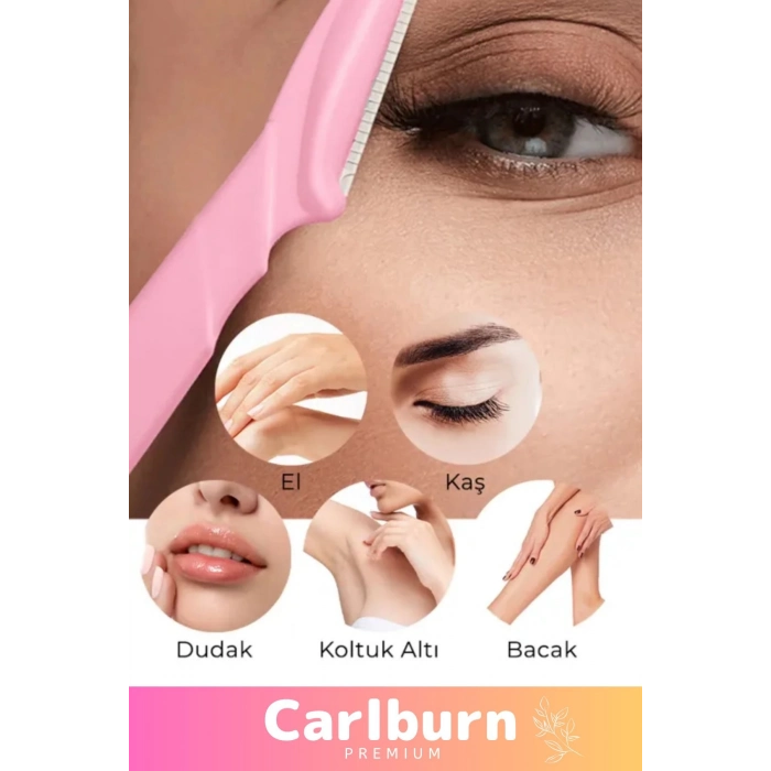 Premium Ergonomik Tahriş Etmez Tüy Yüz Epilasyon Aleti Bıyık Alma 3lü Set Kaş ve Yüz Usturası