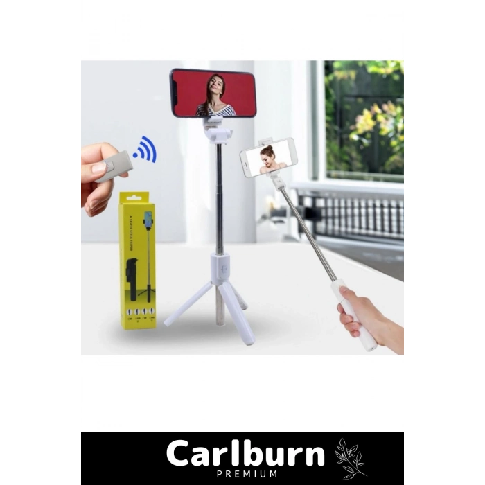Premium Pratik Ayaklı Stabil Çekim Yapabilen Uzaktan Çekim Özellikli Kumandalı Tripod Selfie Çubuğu