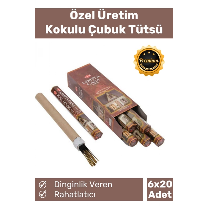 Özel Üretim Dinginlik Veren Meditasyon Çakra Enerji Rahatlatıcı Kokulu Çubuk Tütsü 6 x 20 Adet