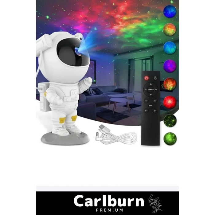 Özel Üretim Zamanlayıcı Uzaktan Kumandalı Pilli Yıldız Samanyolu Astronot Galaksi Projeksiyon Lamba