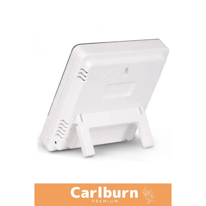 Özel Üretim Sıcak Nem Ölçer Pilli Oda Beyaz Dijital Termometre Nem Sıcaklık Ölçer Masa Saati Alarm