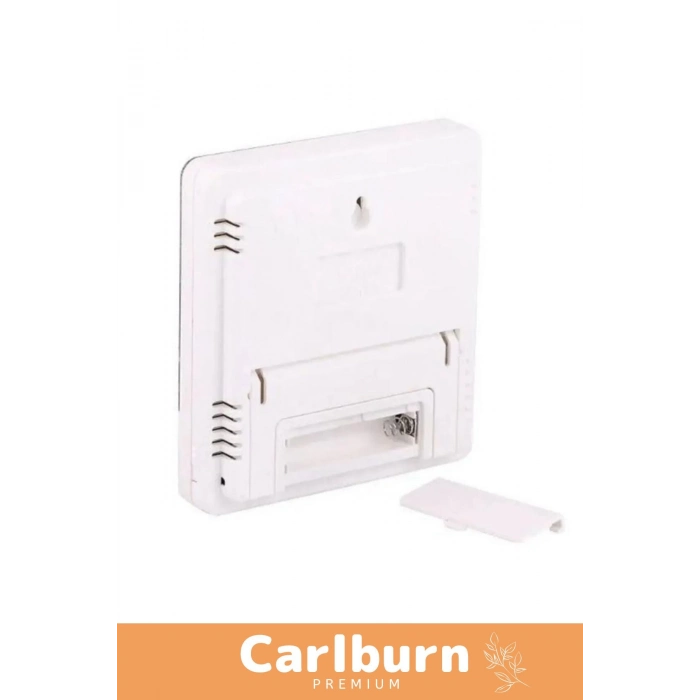 Özel Üretim Sıcak Nem Ölçer Pilli Oda Beyaz Dijital Termometre Nem Sıcaklık Ölçer Masa Saati Alarm