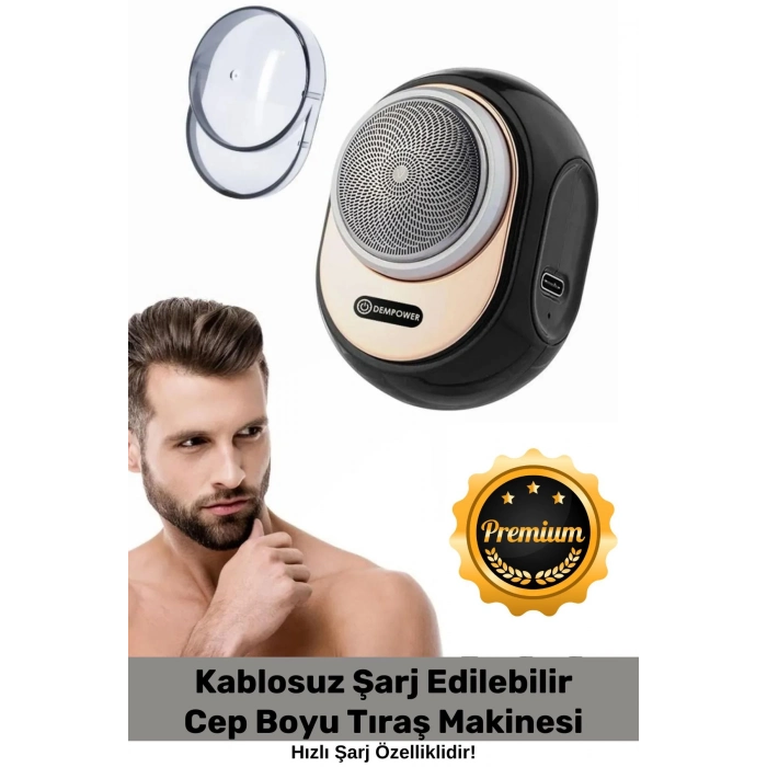 Özel Üretim Pratik Seyahat Günlük Hızlı Taşınabilir Şarjlı Yuvarlak Etkili Kablosuz Tıraş Makinesi