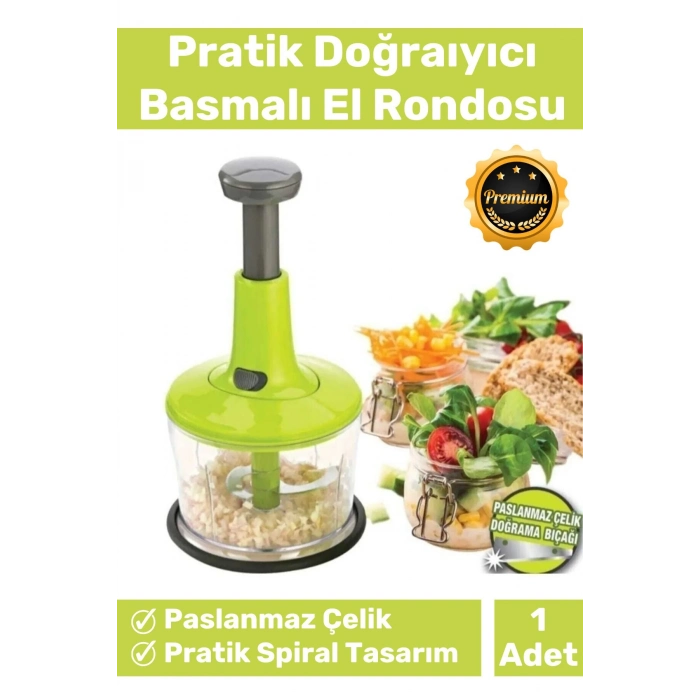 Özel Üretim Paslanmaz Bıçaklı Taşınabilir Basmalı El Rondosu Blender Sebze Meyve Soğan Doğrayıcı