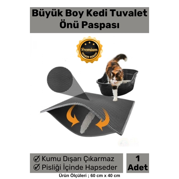 Özel Üretim Kum Kiri Dışarı Çıkarmayan Pisliği İçerisinde Hapseden Kedi Tuvalet Önü Büyük Paspas