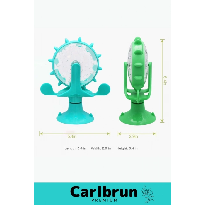 Özel Üretim Vantuzlu Çizilmeye Isırılmaya Dayanıklı Sesli Fırıldak İnteraktif Kedi Mama Oyuncağı